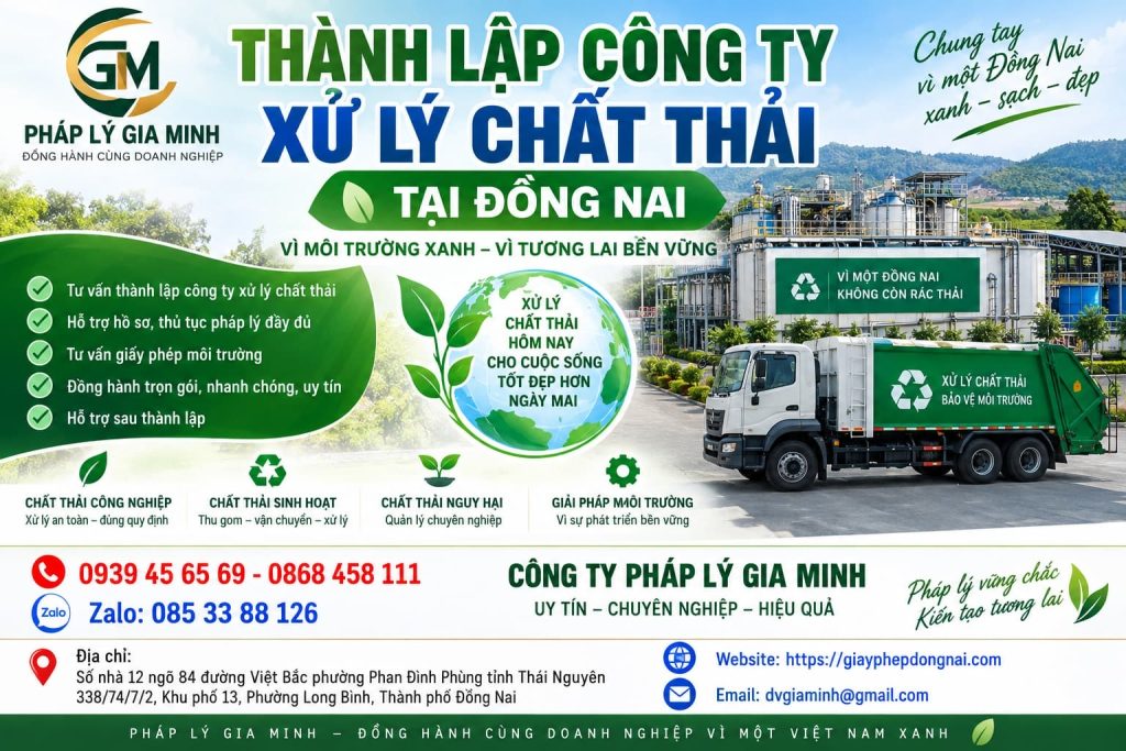Thành lập công ty xử lý chất thải tại Đồng Nai