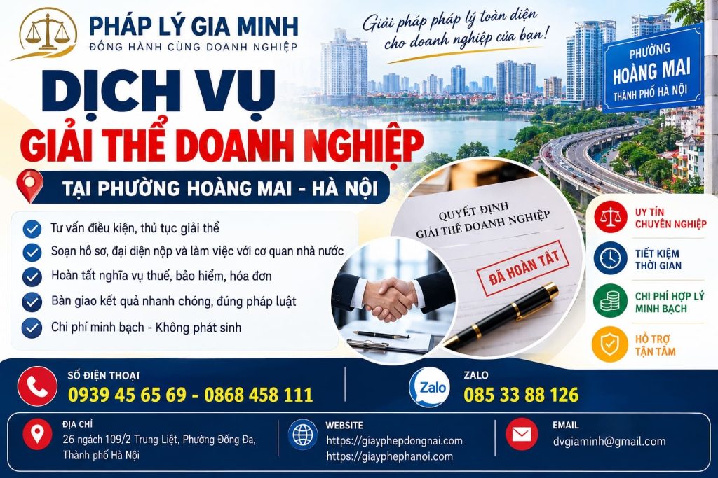 Dịch vụ giải thể doanh nghiệp tại phường Hoàng Mai Hà Nội