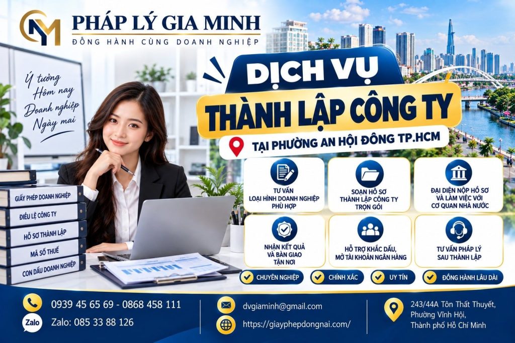 Dịch vụ thành lập công ty tại phường An Hội Đông TP.HCM