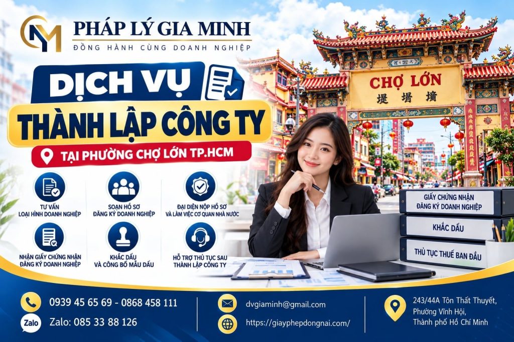 Dịch vụ thành lập công ty tại phường Chợ Lớn TP.HCM