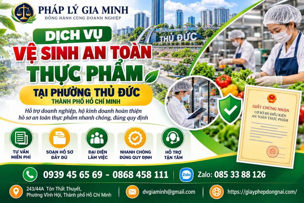 Dịch vụ vệ sinh an toàn thực phẩm tại phường Thủ Đức TPHCM
